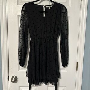 Allison &Kelly dot print black dress medium